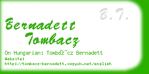 bernadett tombacz business card